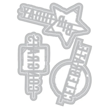 Sizzix 25th Birthday Collection - Thinlits / Seth Apter Word Wafers Birthday